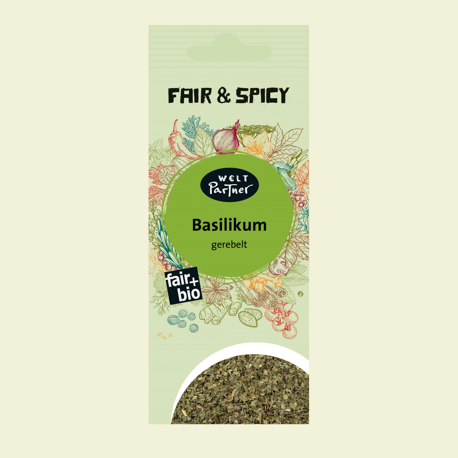 Basilikum, gerebelt, bio, 20g