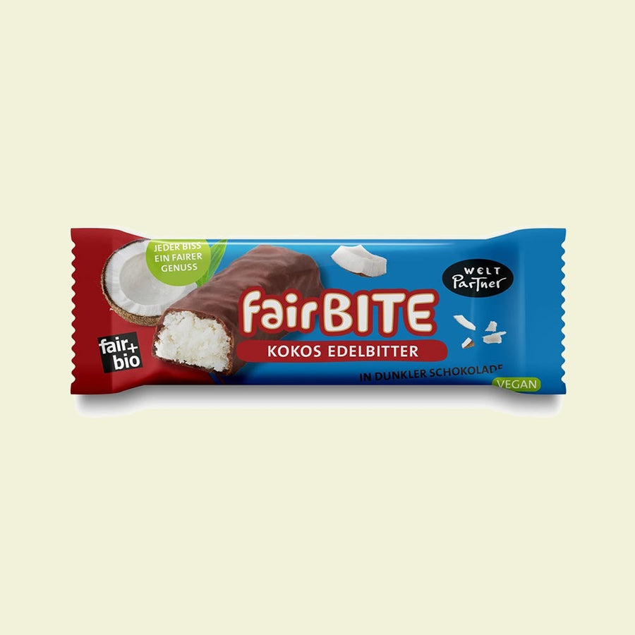 fairBITE Kokosriegel, Edelbitter, bio