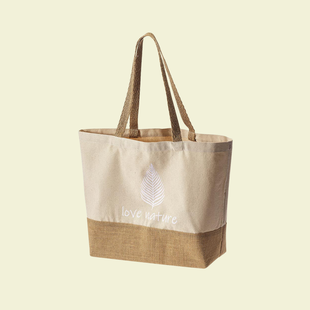 Tasche „Love Nature“, Bio-Canvas & Jute