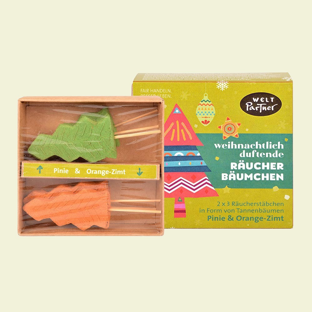 Räucherbäumchen Pinie & Orange Zimt, 2×3