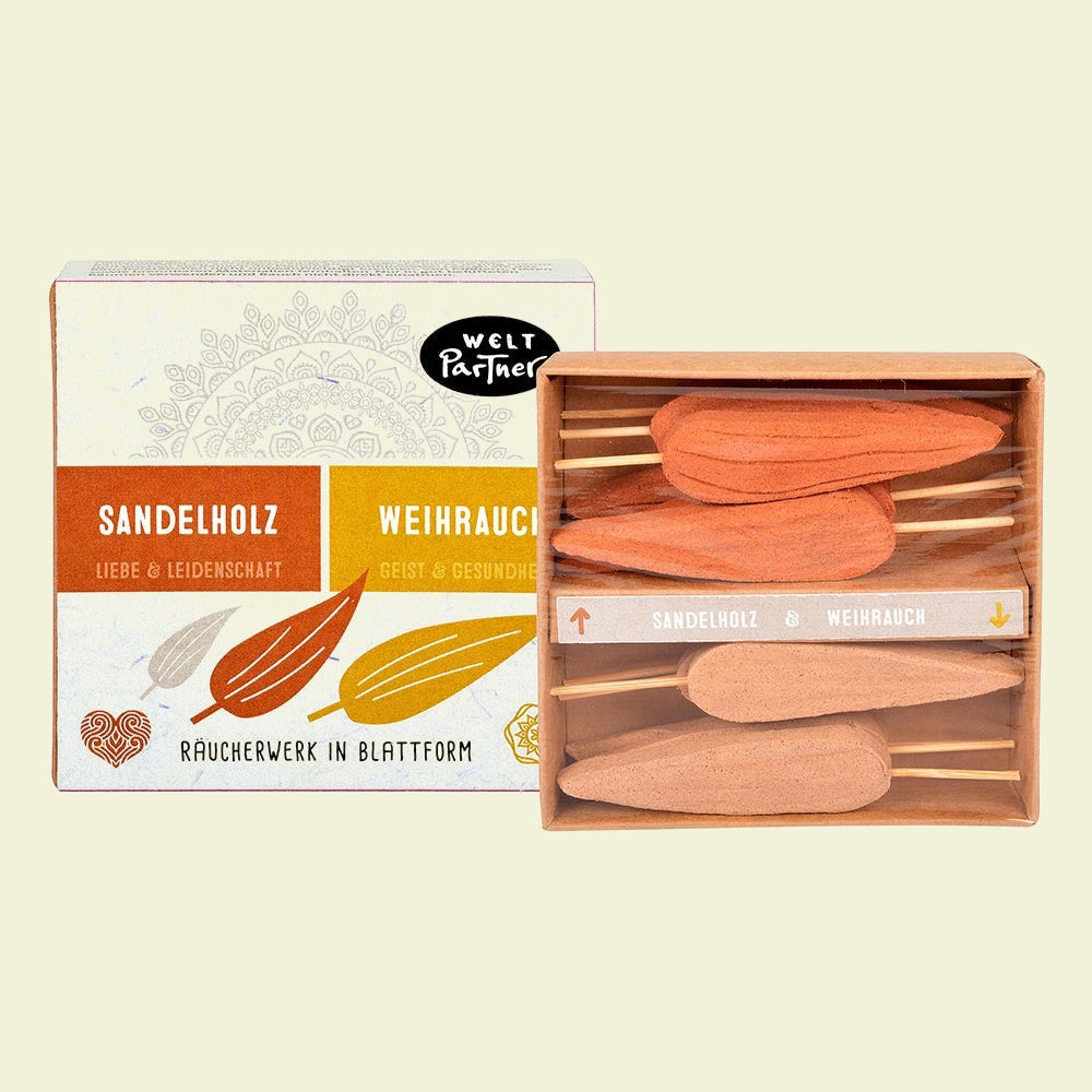 Räucherblätter Sandelholz & Weihrauch, 2×6