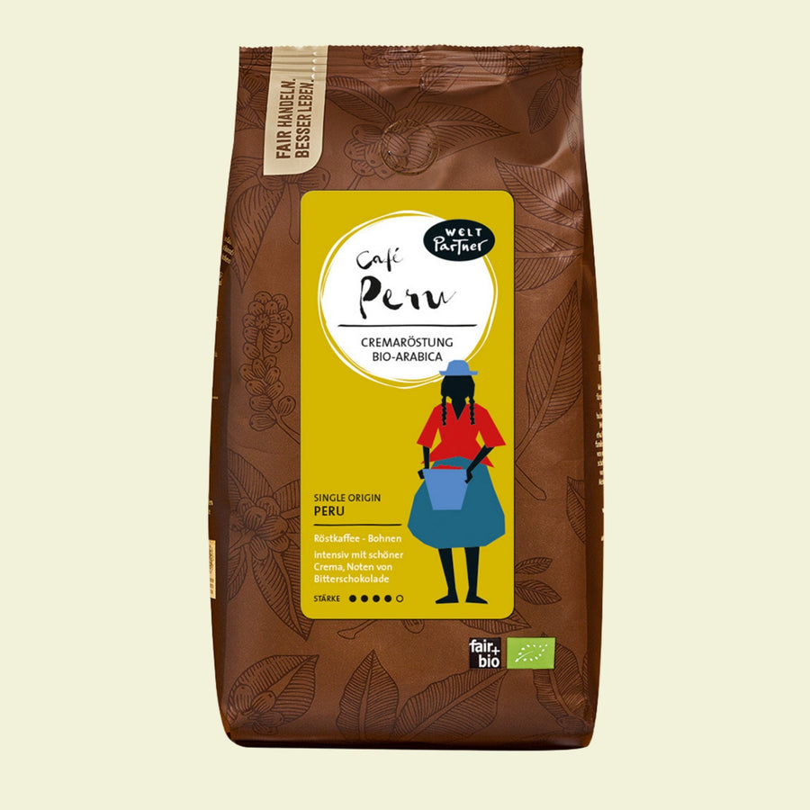 Café Peru, Cremaröstung, Bohne, bio, 500g