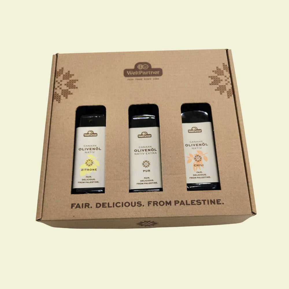 Olivenöl-Set, nativ, pur, Zitrone & Chili, je 100 ml, 300 ml