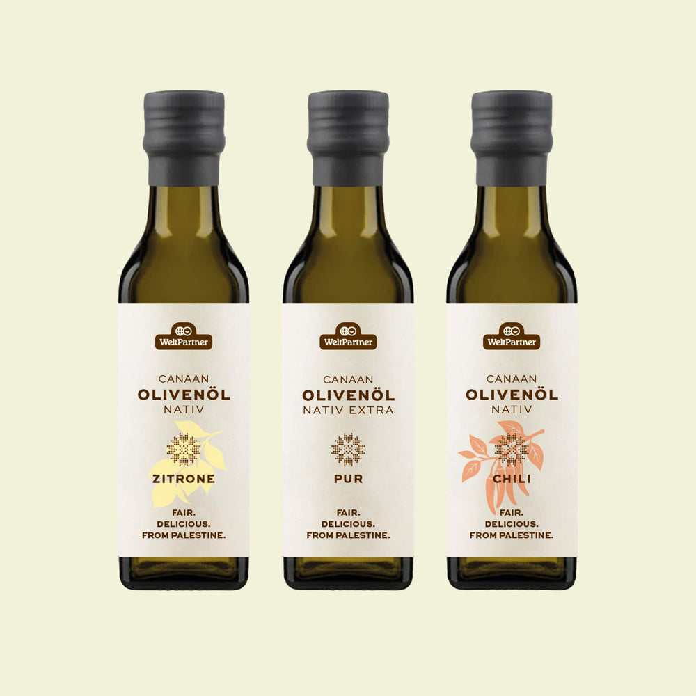Olivenöl-Set, nativ, pur, Zitrone & Chili, je 100 ml, 300 ml