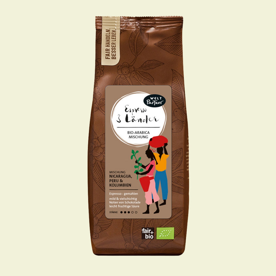 Espresso 3 Länder, gemahlen, bio, 250g