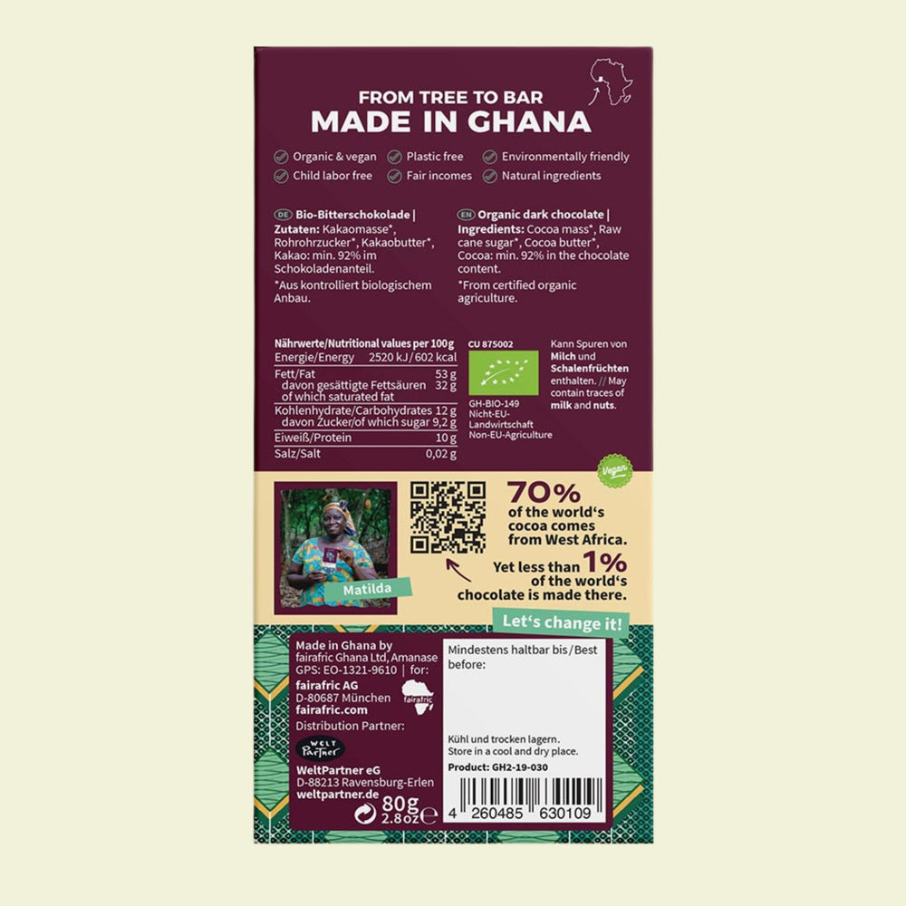 fairafric 92% Extra Dark, bio