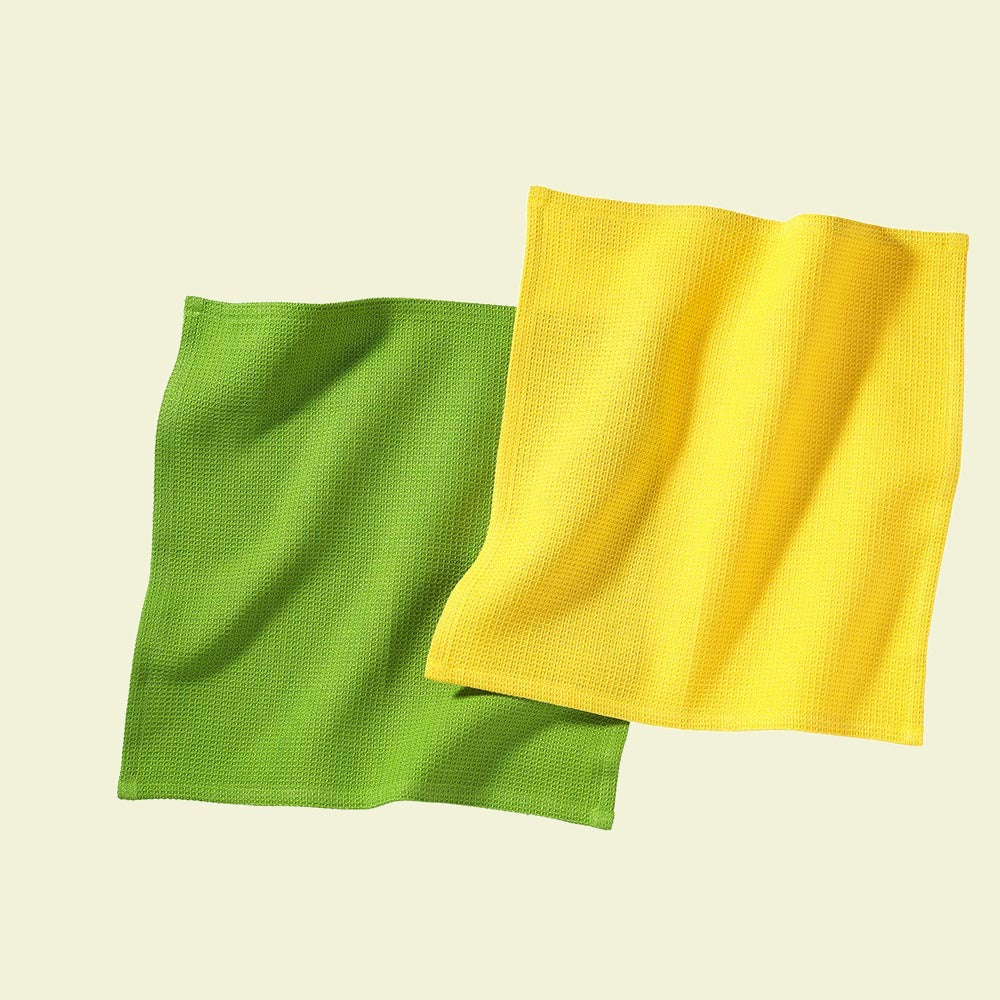 Spültücher, Waffelgewebe, 2er-Set, gelb/grün