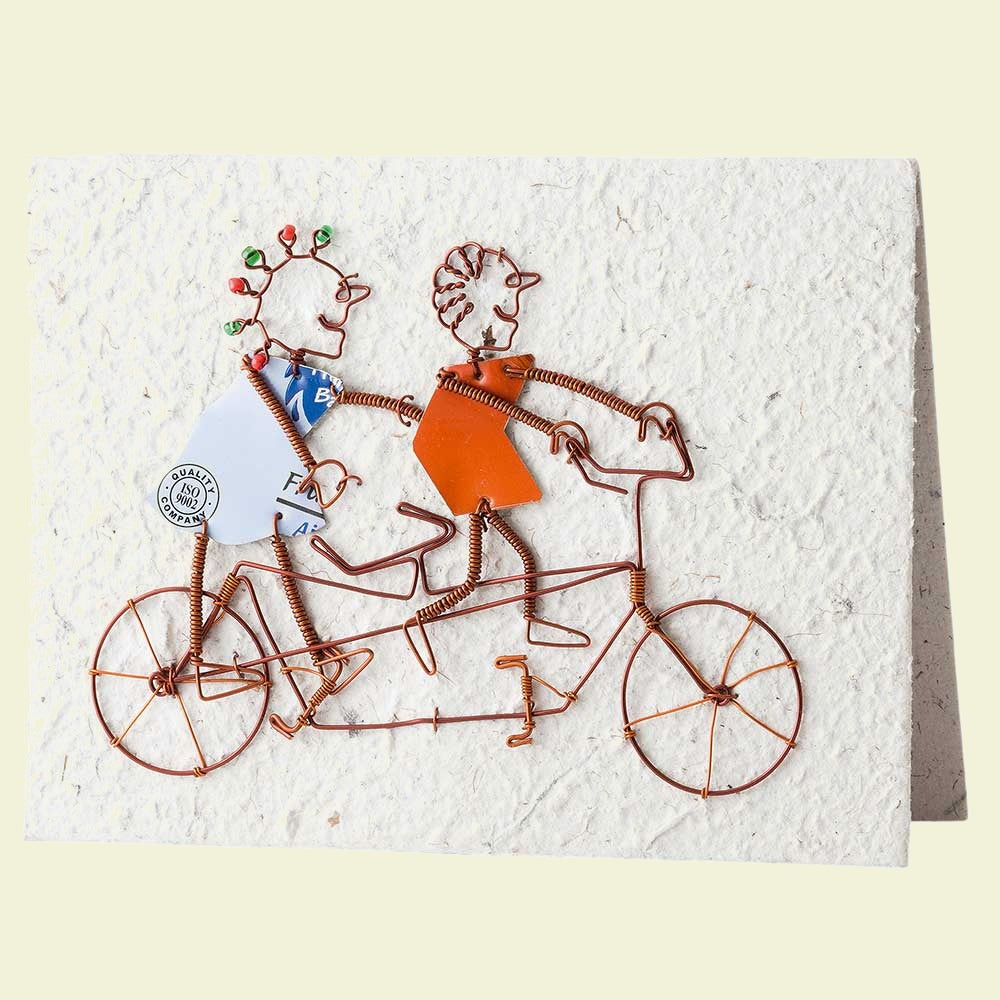 Grußkarte „Paar auf Fahrrad“