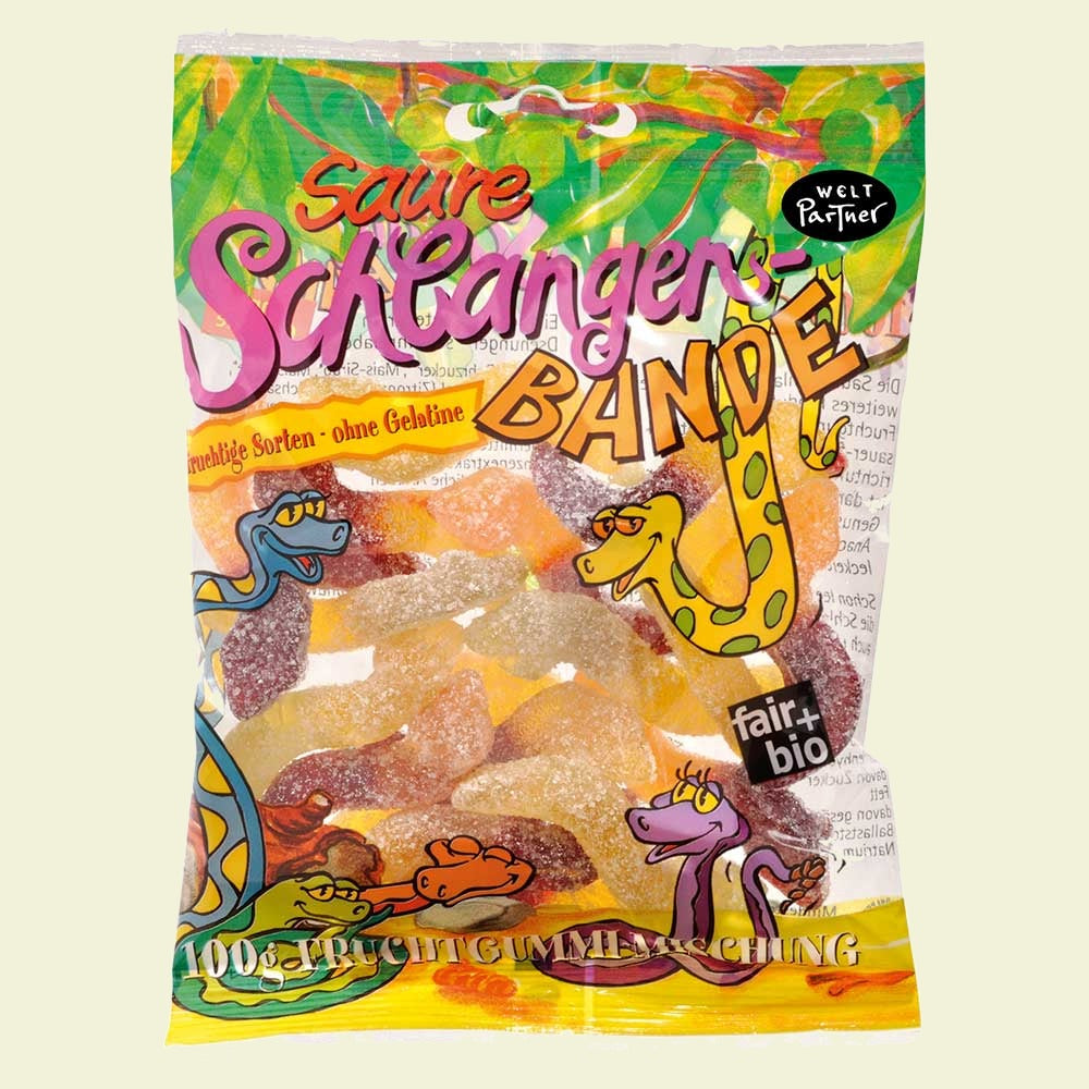 Fruchtgummi Saure Schlangen Bande, bio