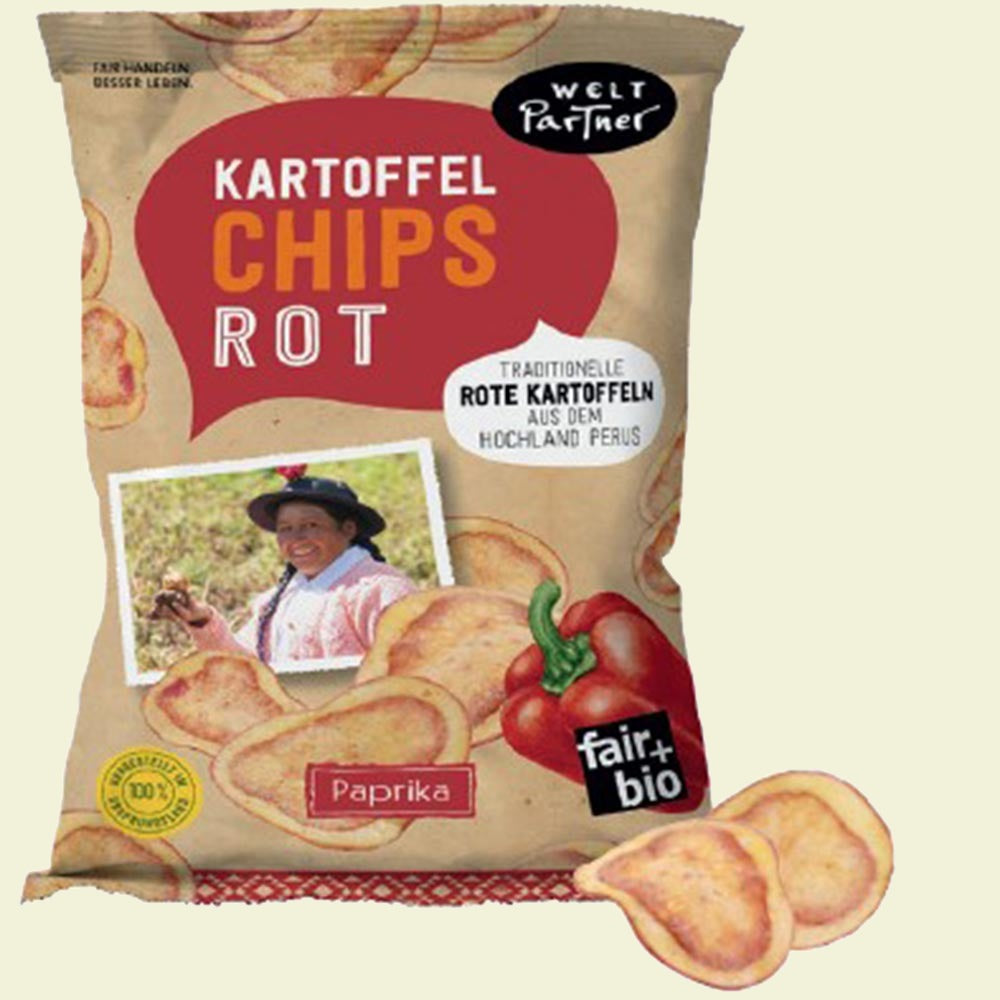 Kartoffelchips rot, Paprika, bio, 100g