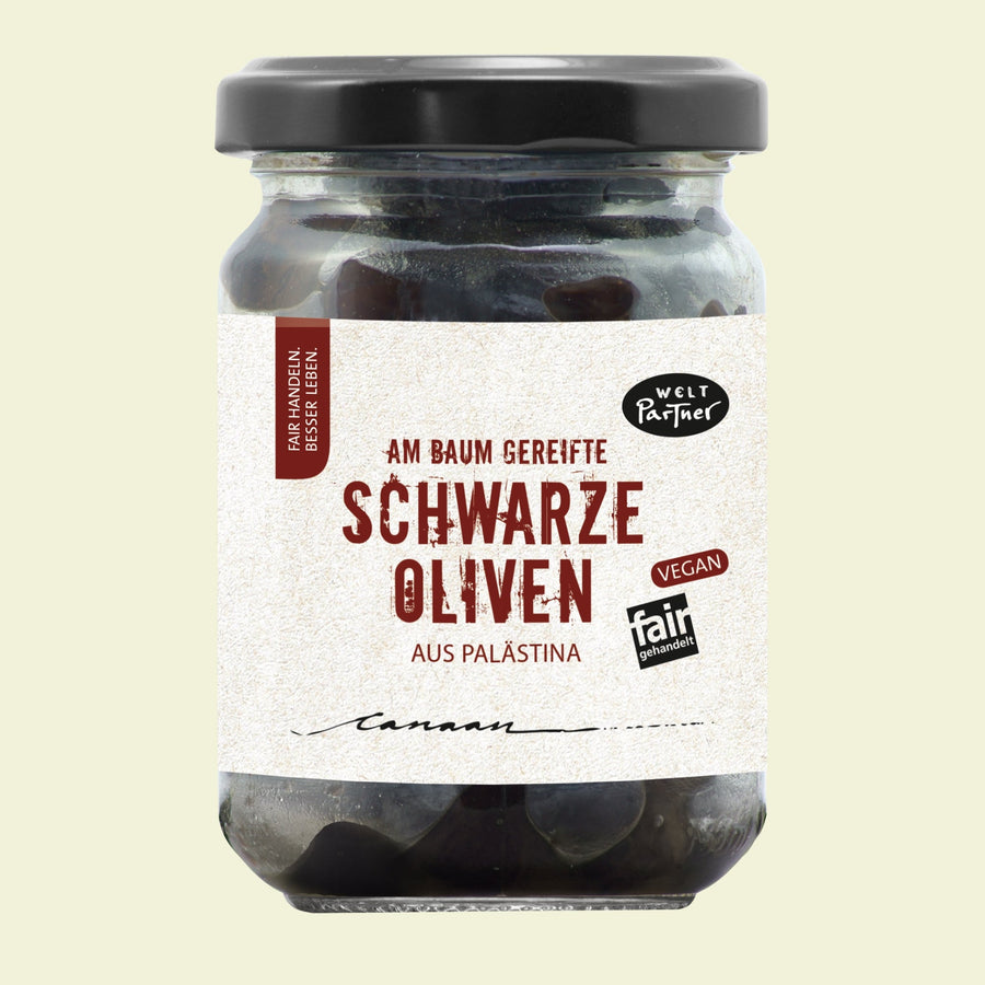 Schwarze Oliven mit Stein aus Palästina, 90g