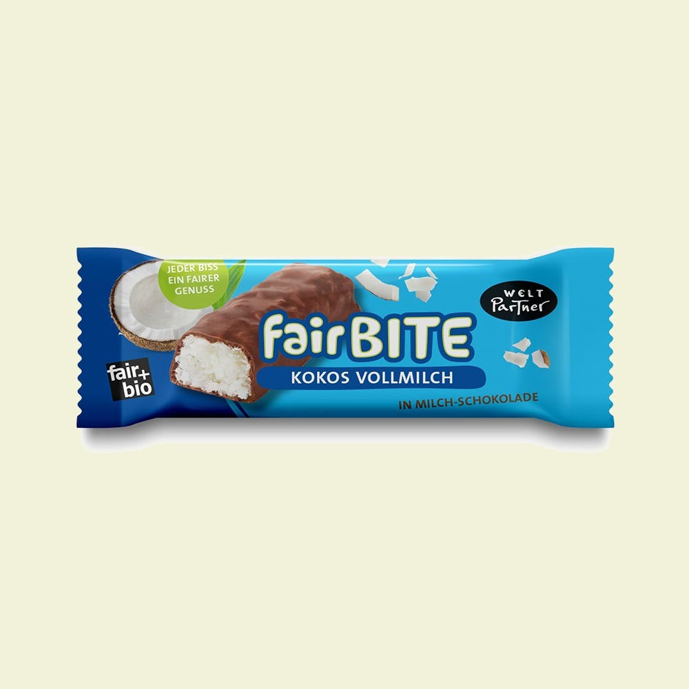 fairBITE Kokosriegel, Vollmilch, bio